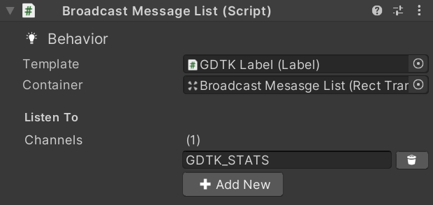 "Broadcast Message List"