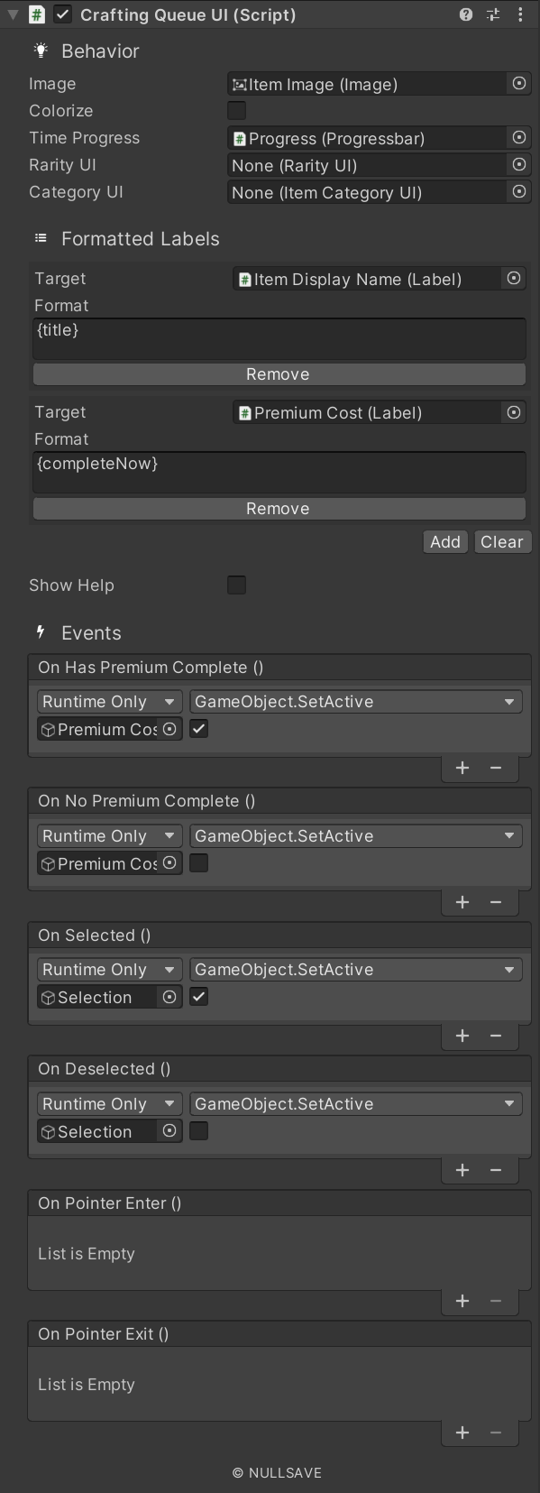 "Crafting Queue UI"