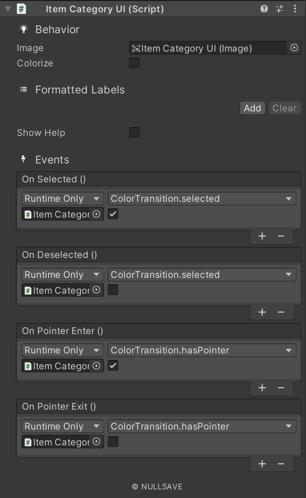 "Item Category UI"