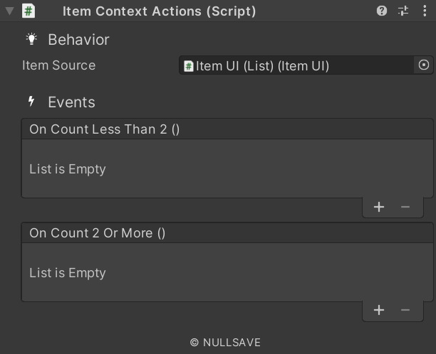 "Item Context Actions"