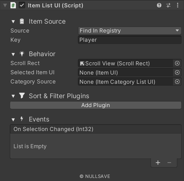 "Item List UI"