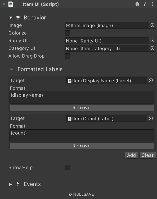 "Item UI"