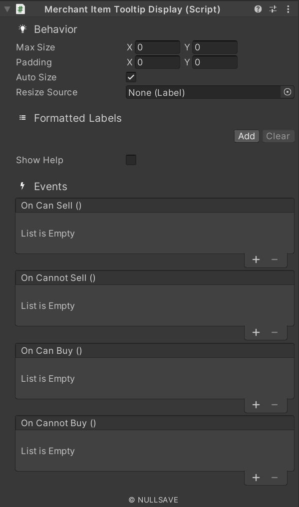 "Merchant Item Tooltip Display"