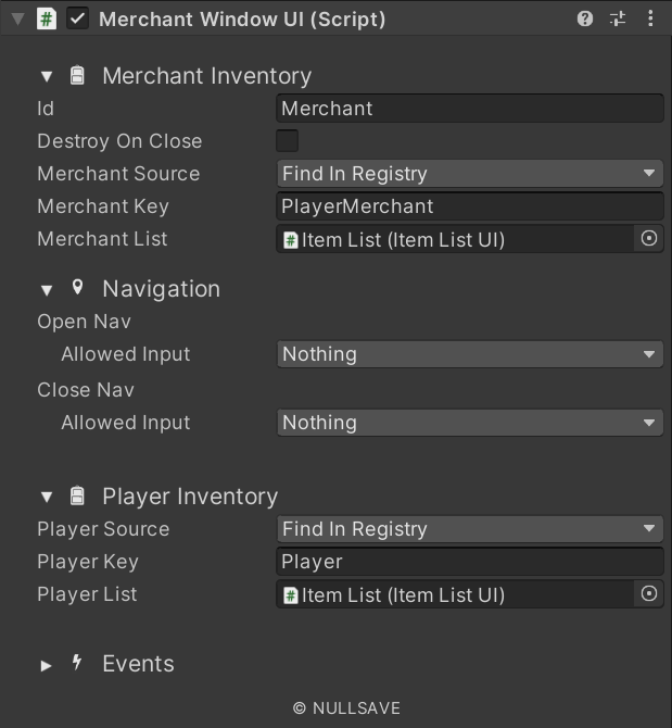"Merchant Window UI"