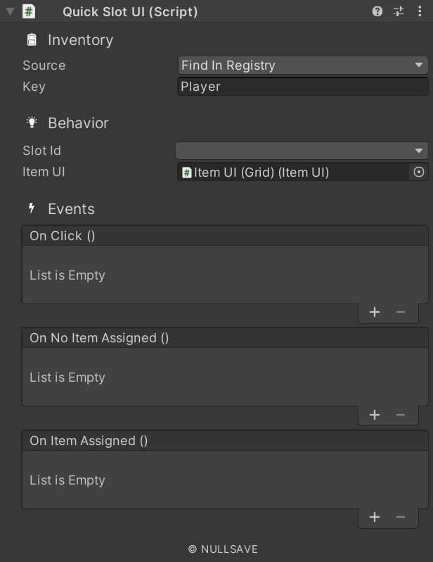"Quick Slot UI"