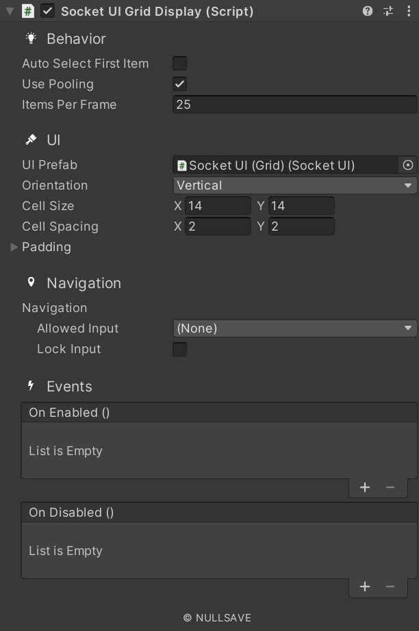 "Socket UI Grid Display"