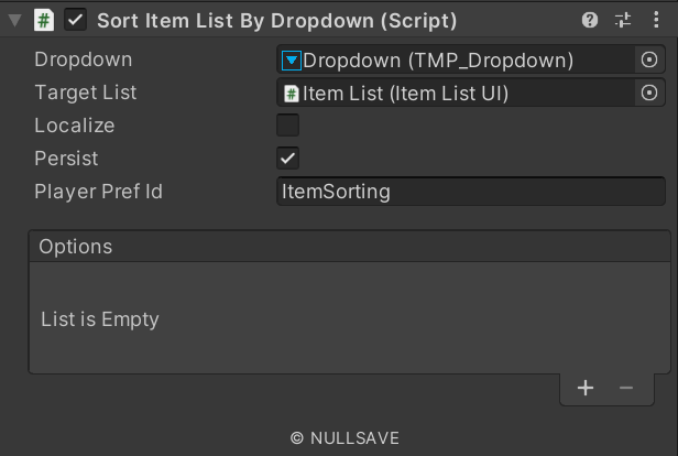 "Sort Item List By Dropdown"