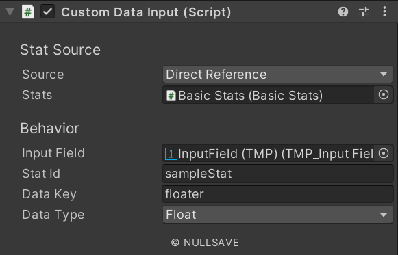"Custom Data Input"