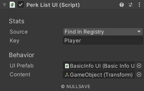 "Perk List UI"