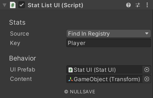 "Stat List UI"