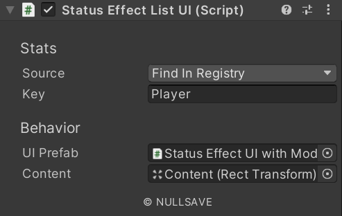"Status Effect List UI"