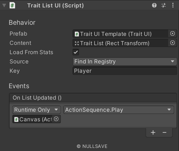 "Trait List UI"